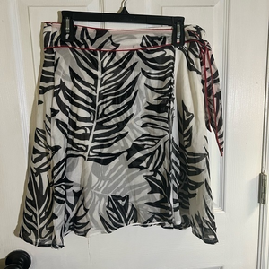 Free People‎ black and white palm leaf midi. Sz 8